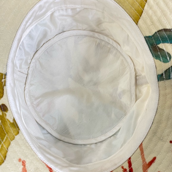 EXQUISITE CORAL SEA DRESS WITH PUFF SLEEVES & MATCHING BUCKET HAT LINEN/COTTON - Picture 14 of 14